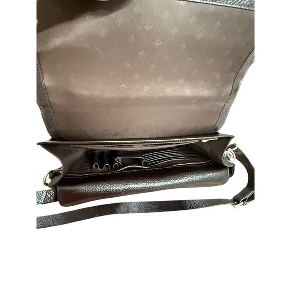 "KENNETH COLE NEW YORK" VTG Leather Briefcase Dk. Brown/Black Messenger Bag - Picture 12 of 16